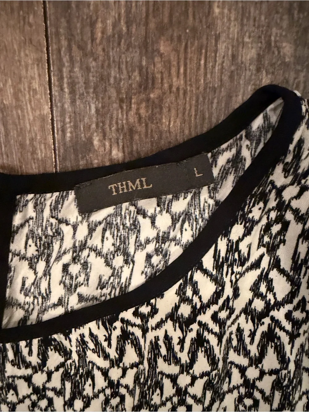 THML Black and Cream Patterned Overlay Shell - Picture 2 of 2
